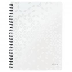 Leitz WOW Notebook A4 ruled wirebound Polypropylene cover White