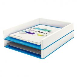 Leitz A4 WOW Letter Tray White/Metallic Blue