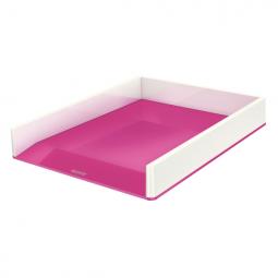 Leitz A4 WOW Letter Tray White/Metallic Pink