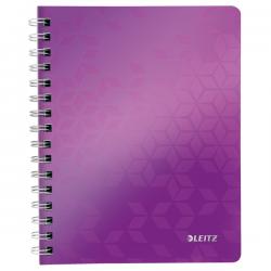 Leitz WOW Notebook A5 ruled wirebound Polypropylene cover Purple Pack of 6