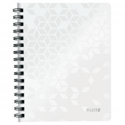 Leitz Notebook A5 ruled wirebound Polypropylene cover White Pack of 6