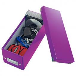 Leitz WOW Click & Store CD Storage Box With label holder Purple