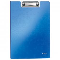 Leitz WOW Clipfolder with Cover A4 Metallic Blue Pack of 10