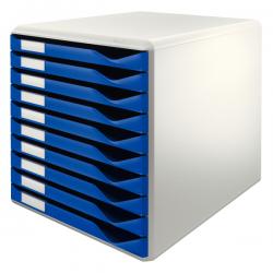 Leitz Desktop Form Set 10 Drawer A4 Grey with Blue Drawers