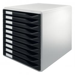 Leitz Desktop Form Set 10 Drawer A4 Grey With Black Drawers