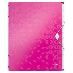 Leitz WOW Divider Book A4 Polypropylene 12 Tabs Pink Metallic