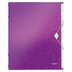 Leitz WOW Divider Book A4 Polypropylene 12 Tabs Purple