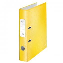 Leitz 180 degree WOW Laminated Lever Arch File 50 mm A4 Yellow Pack of 10