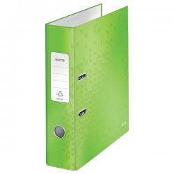 Leitz 180 degree WOW Laminated Lever Arch File 80mm A4 Green Pack of 10