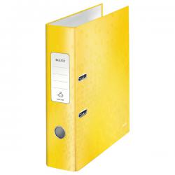 Leitz 180 degree WOW Laminated Lever Arch File 80mm A4 Yellow Pack of 10