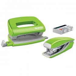 Leitz WOW NeXXt Mini Stapler and Hole Punch Set Green