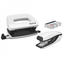 Leitz NeXXt WOW Mini Stapler and Hole Punch Set White