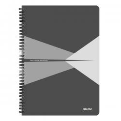 Leitz Office Notebook A4 ruled wirebound Polypropylene cover Grey Pack of 5