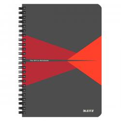 Leitz Office Notebook A5 ruled wirebound Polypropylene cover Red Pack of 5