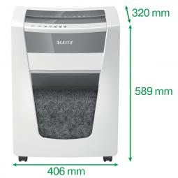 Leitz IQ Office Pro Paper Shredder 20 sheets 30 Litre bin P4 cross cut White