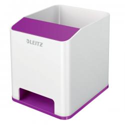 Leitz WOW Sound Pen Holder With sound boosting White/purple