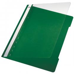 Leitz Plastic Data Files Clear Front Flat Bar Mechanism A4 Green Pack of 25