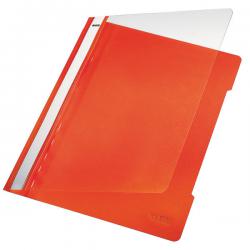 Leitz Plastic Data Files Clear Front Flat Bar Mechanism A4 Orange Pack of 25