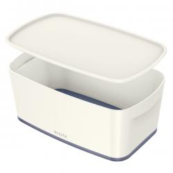 Leitz MyBox WOW Small with lid Storage Box 5 litre White/Grey Pack of 4