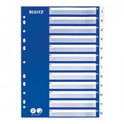 Leitz Polypropylene 1 to 12 Dividers A4 White Pack of 15