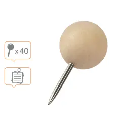 Nobo Notice Board Wooden Push Pins - 40pcs