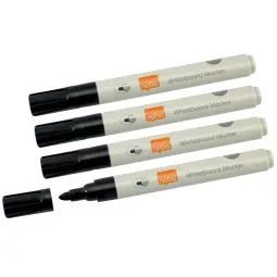 Nobo Whiteboard Pens, Bullet Tip Marker - 4 Pack