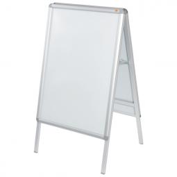 Nobo A1 A-Frame Pavement Display Board with Snap Frame Silver Double Sided