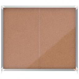 Nobo Premium Plus Cork Lockable Notice Board 15xA4 Sliding