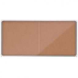 Nobo Premium Plus Cork Lockable Notice Board 27xA4 Sliding