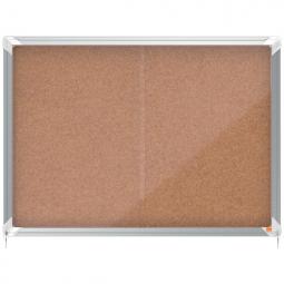 Nobo Premium Plus Cork Lockable Notice Board 8xA4 Sliding