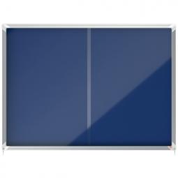 Nobo Premium Plus Felt Lockable Notice Board 18xA4 Blue Sliding