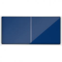 Nobo Premium Plus Felt Lockable Notice Board 27xA4 Blue Sliding