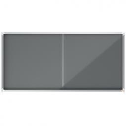 Nobo Premium Plus Felt Lockable Notice Board 27xA4 Grey Sliding