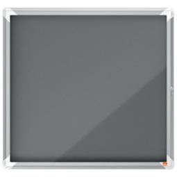 Nobo Premium Plus Felt Lockable Notice Board 6xA4 Grey Hinged