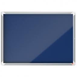 Nobo Premium Plus Felt Lockable Notice Board 8xA4 Blue Hinged