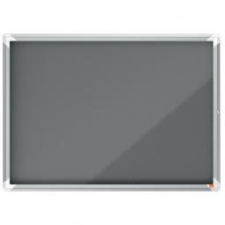 Nobo Premium Plus Felt Lockable Notice Board 8xA4 Grey Hinged