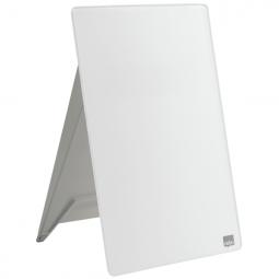 Nobo Glass Desktop Dry Wipe Easel White Clipboard