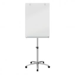 Nobo Glass Flipchart Easel White 1850 x 700mm Mobile Magnetic Whiteboard