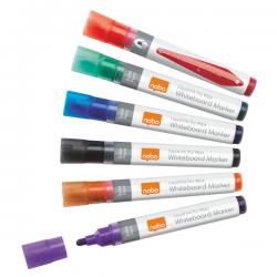 Nobo Liquid Ink Drywipe Markers Assorted Pack of 6