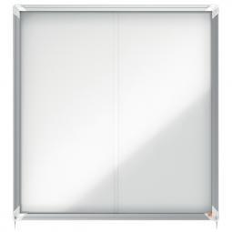 Nobo Premium Plus Magnetic Lockable Notice Board 12xA4 White