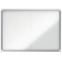 Nobo Premium Plus Magnetic Lockable Notice Board 18xA4 White