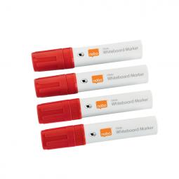 Nobo Glide Whiteboard Pens Large Chisel Tip Pack of 4 Red