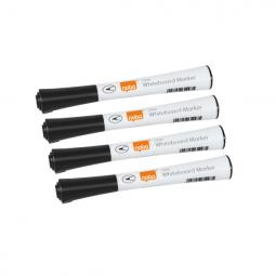 Nobo Glide Whiteboard Pens Fine Tip Pack of 4 Black