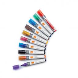 Nobo Liquid Ink Whiteboard Pens Bullet Tip Pack of 10 Assorted