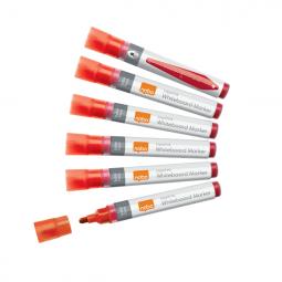 Nobo Liquid Ink Whiteboard Pens Bullet Tip Pack of 10 Red