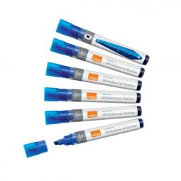 Nobo Liquid Ink Whiteboard Pens Chisel Tip Pack of 10 Blue