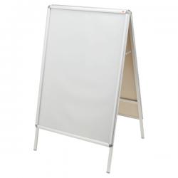 Nobo A0 A-Frame Pavement Display Board with Snap Frame Silver Double Sided