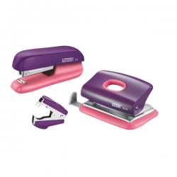 Rapid Mini F5 Stapler and Punch Set Purple/Apricot