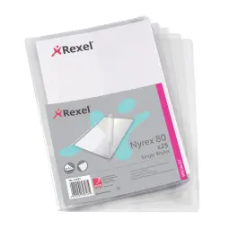 Rexel Nyrex Wallet With Pocket On the Back Cover A4 Clear (Pack 25) - Outer carton of 4