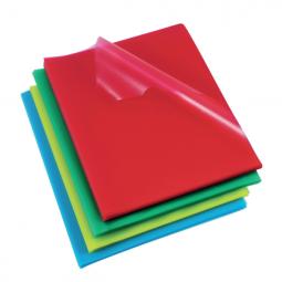 Rexel Quality A4 Document Folder Assorted Colours 115micron Cut Flush Pack of 100